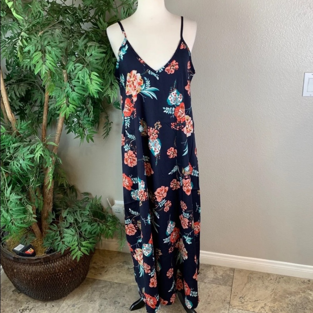 New Floral Long Coverup Dress Large